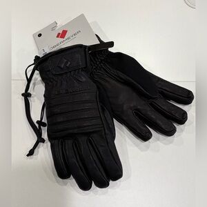 Obermeyer Men's Large Leather Gloves Black NWT Insulated Ski Snowboard